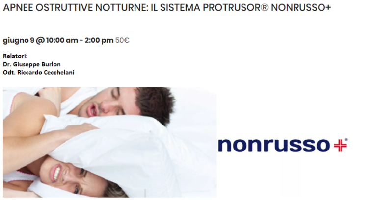 Apnee ostruttive notturne: il sistema Protrusor NONRUSSO+